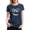 Fahrradfahrerin Fahrrad Smiley Geschenkidee Frauen Premium T-Shirt - navy