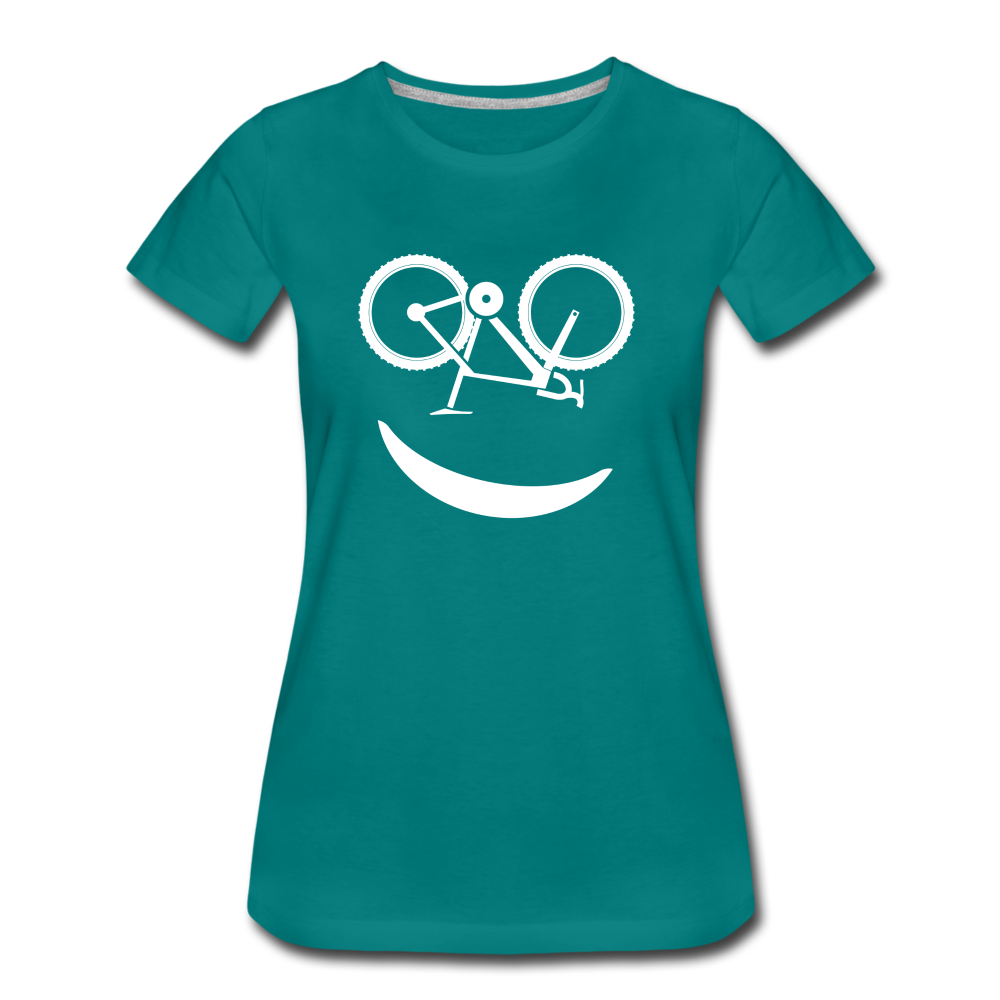 Fahrradfahrerin Fahrrad Smiley Geschenkidee Frauen Premium T-Shirt - diva blue