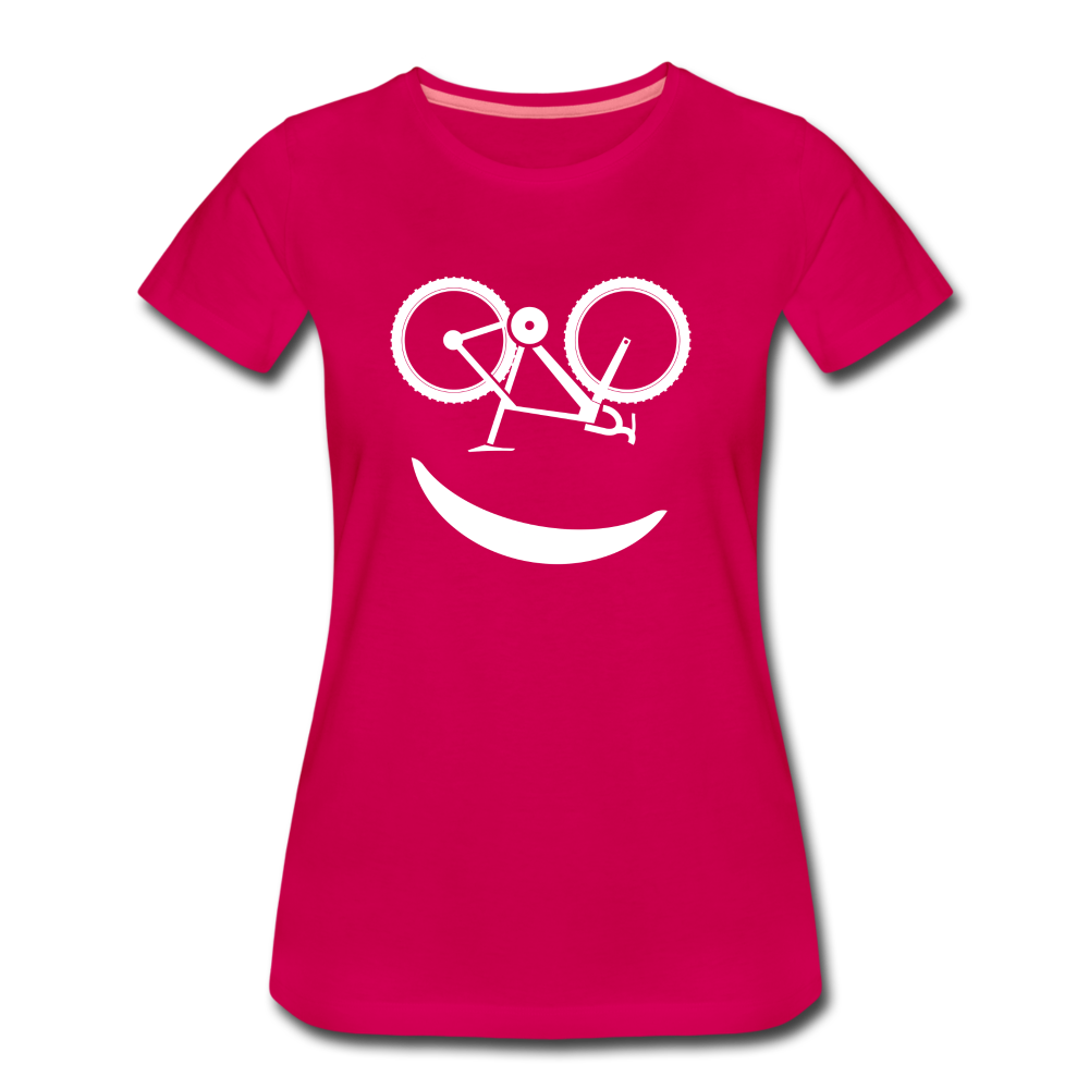 Fahrradfahrerin Fahrrad Smiley Geschenkidee Frauen Premium T-Shirt - dark pink