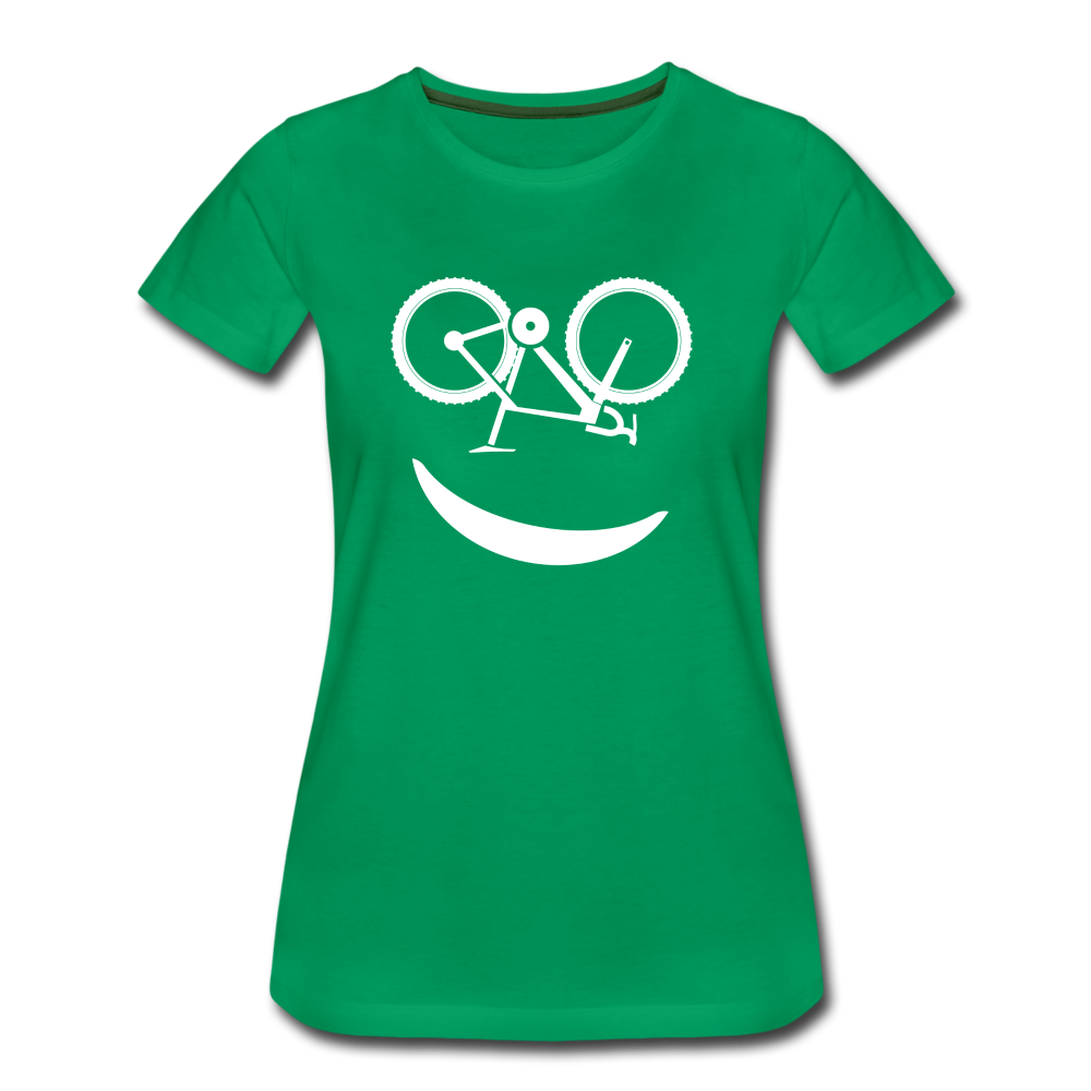 Fahrradfahrerin Fahrrad Smiley Geschenkidee Frauen Premium T-Shirt - kelly green