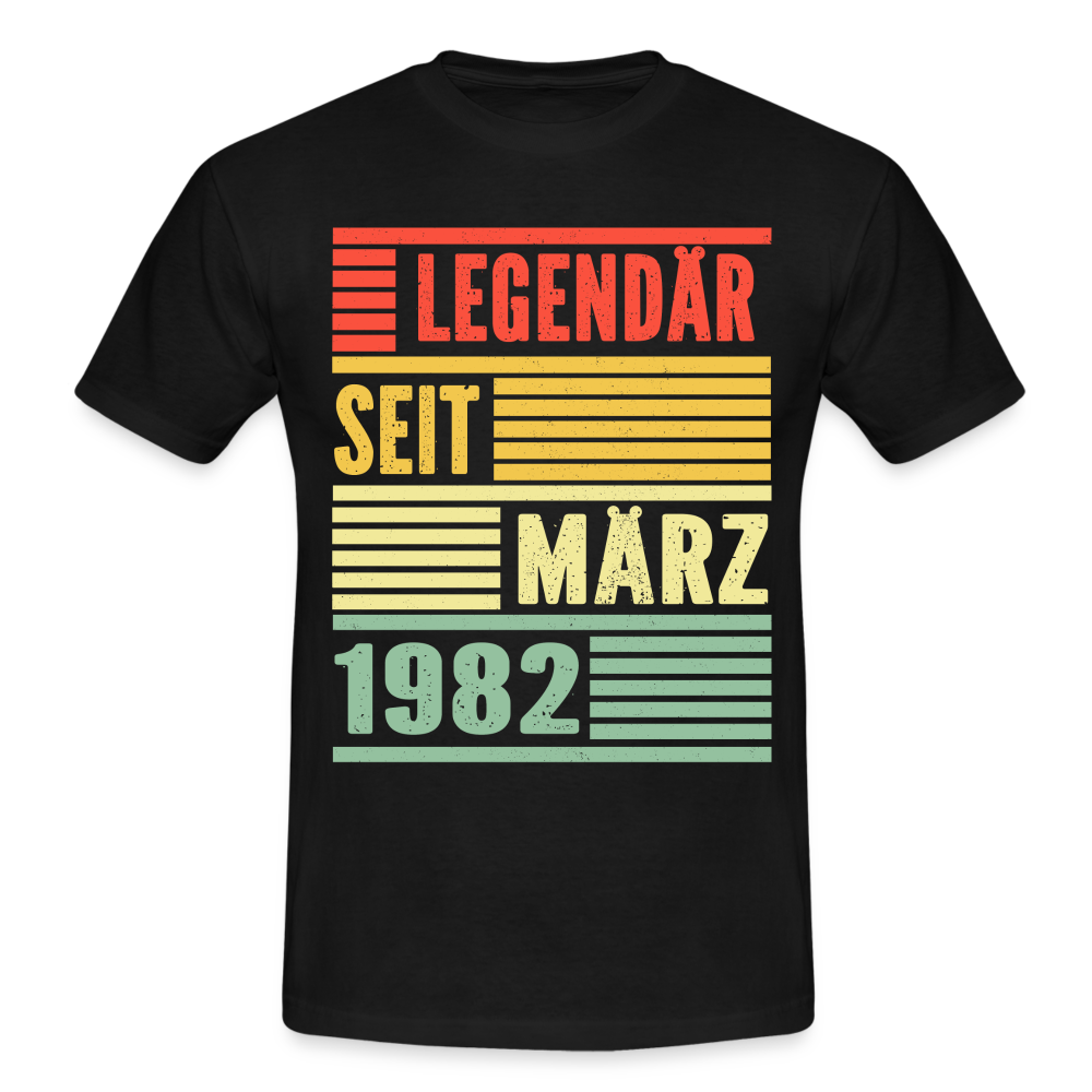 40. Geburtstag Legendär seit März 1982 Männer Geschenk T-Shirt - black
