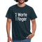 Sarkasmus 2 Worte ein Finger witziges lustiges T-Shirt - navy