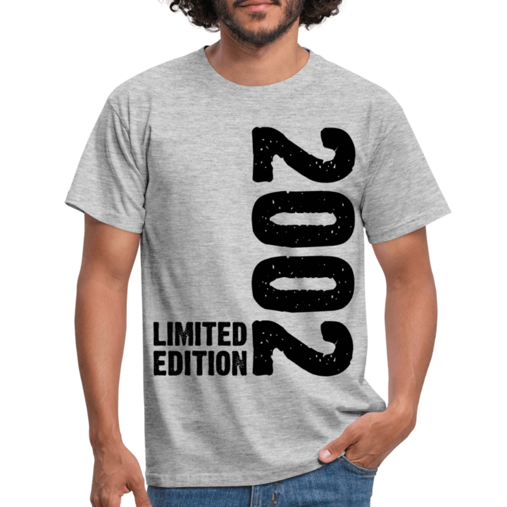 18. Geburtstag Geboren 2002 Limited Edition Retro Männer T-Shirt - heather grey