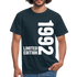 30. Geburtstag Geboren 1992 Limited Edition Retro Männer T-Shirt - navy