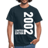 18. Geburtstag Geboren 2002 Limited Edition Retro T-Shirt - navy