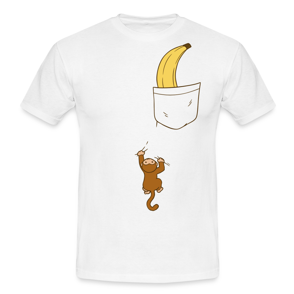 Lustiger Affe Klettert am Shirt hoch Lustiges T-Shirt - white