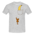 Lustiger Affe Klettert am Shirt hoch Lustiges T-Shirt - heather grey