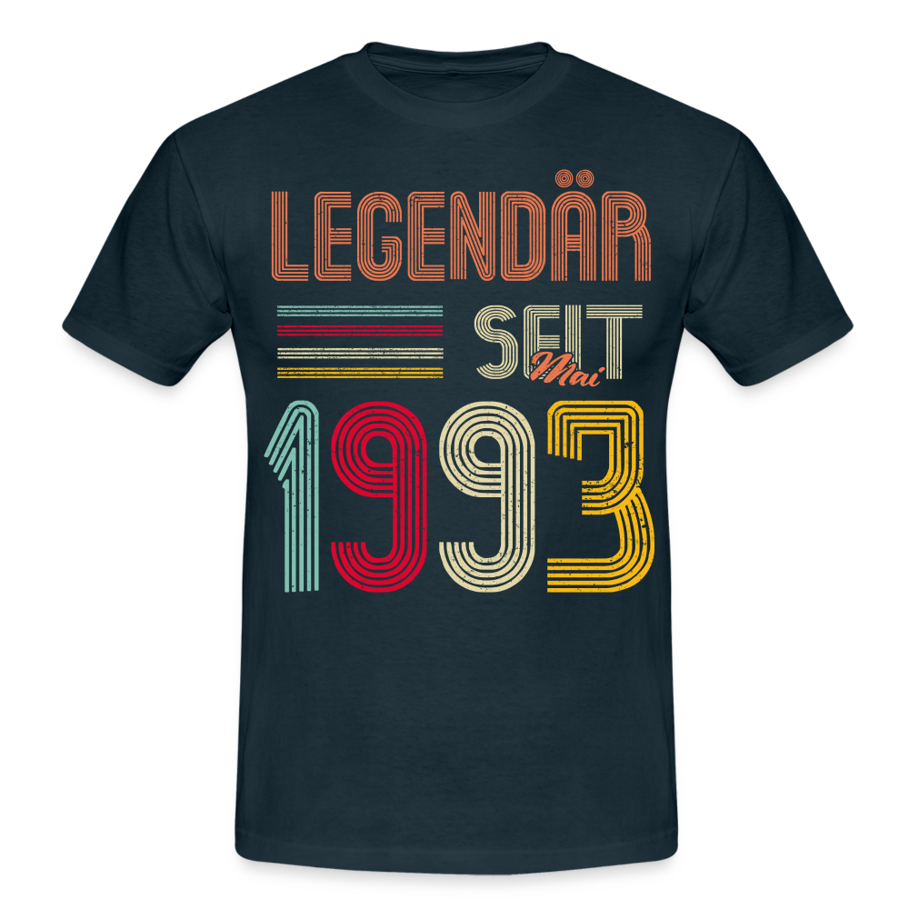 Geburtstags Shirt Im Mai 1993 Geboren Legendär seit 1993, Geschenk T-Shirt - Navy