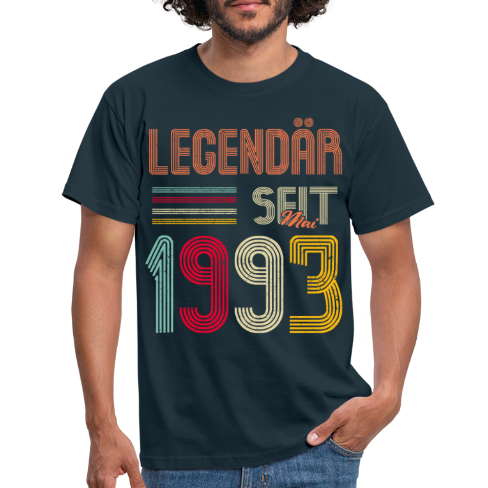 Geburtstags Shirt Im Mai 1993 Geboren Legendär seit 1993, Geschenk T-Shirt - Navy