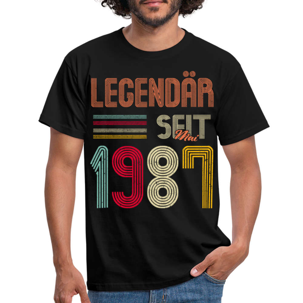Geburtstags Shirt Im Mai 1987 Geboren Legendär seit 1987 Geschenk T-Shirt - Schwarz