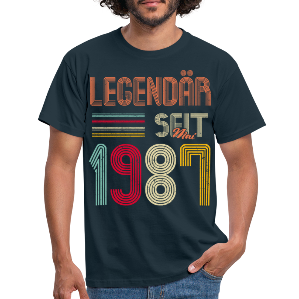 Geburtstags Shirt Im Mai 1987 Geboren Legendär seit 1987 Geschenk T-Shirt - Navy