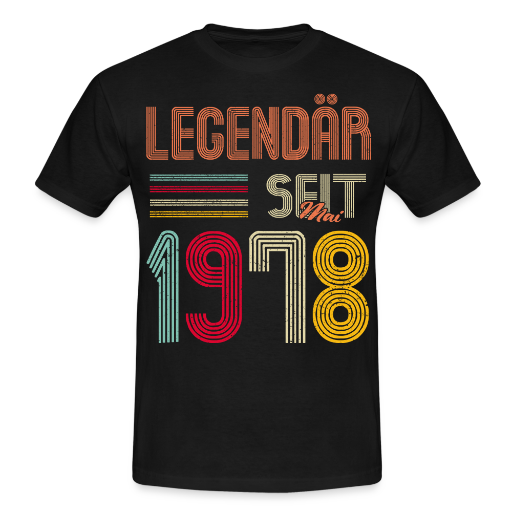 Geburtstags Shirt Im Mai 1978 Geboren Legendär seit 1978 Geschenk T-Shirt - Schwarz