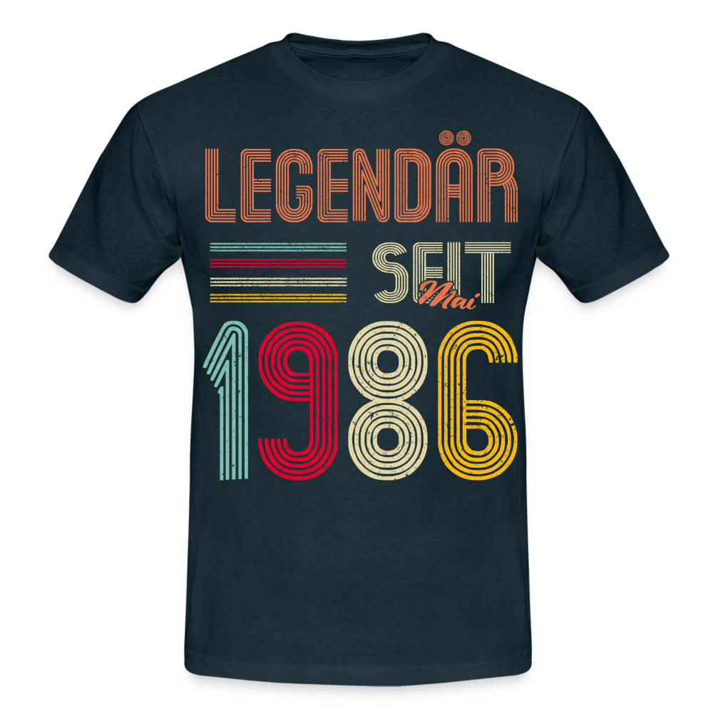Geburtstags Shirt Im Mai 1986 Geboren Legendär seit 1986 Geschenk T-Shirt - Navy