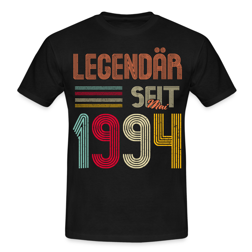 Geburtstags Shirt Im Mai 1994 Geboren Legendär seit 1994 Geschenk T-Shirt - Schwarz