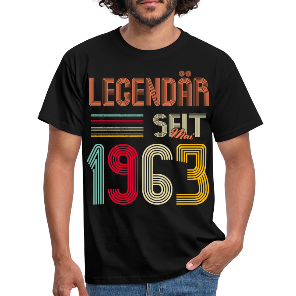 Geburtstags Shirt Im Mai 1963 Geboren Legendär seit 1963 Geschenk T-Shirt - Schwarz