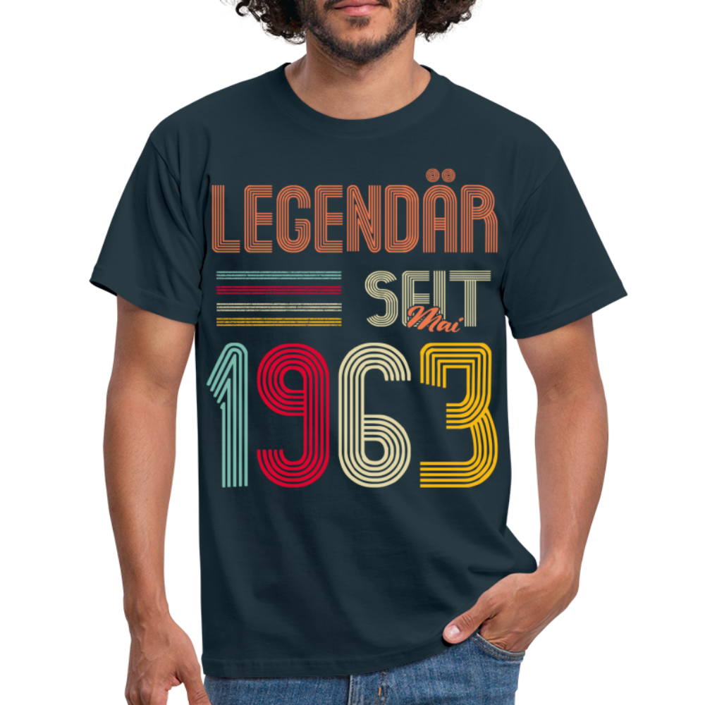 Geburtstags Shirt Im Mai 1963 Geboren Legendär seit 1963 Geschenk T-Shirt - Navy