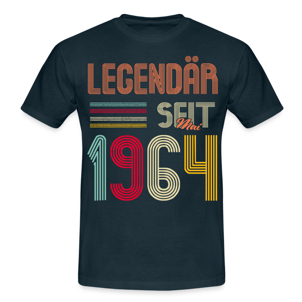 Geburtstags Shirt Im Mai 1964 Geboren Legendär seit 1964 Geschenk T-Shirt - Navy