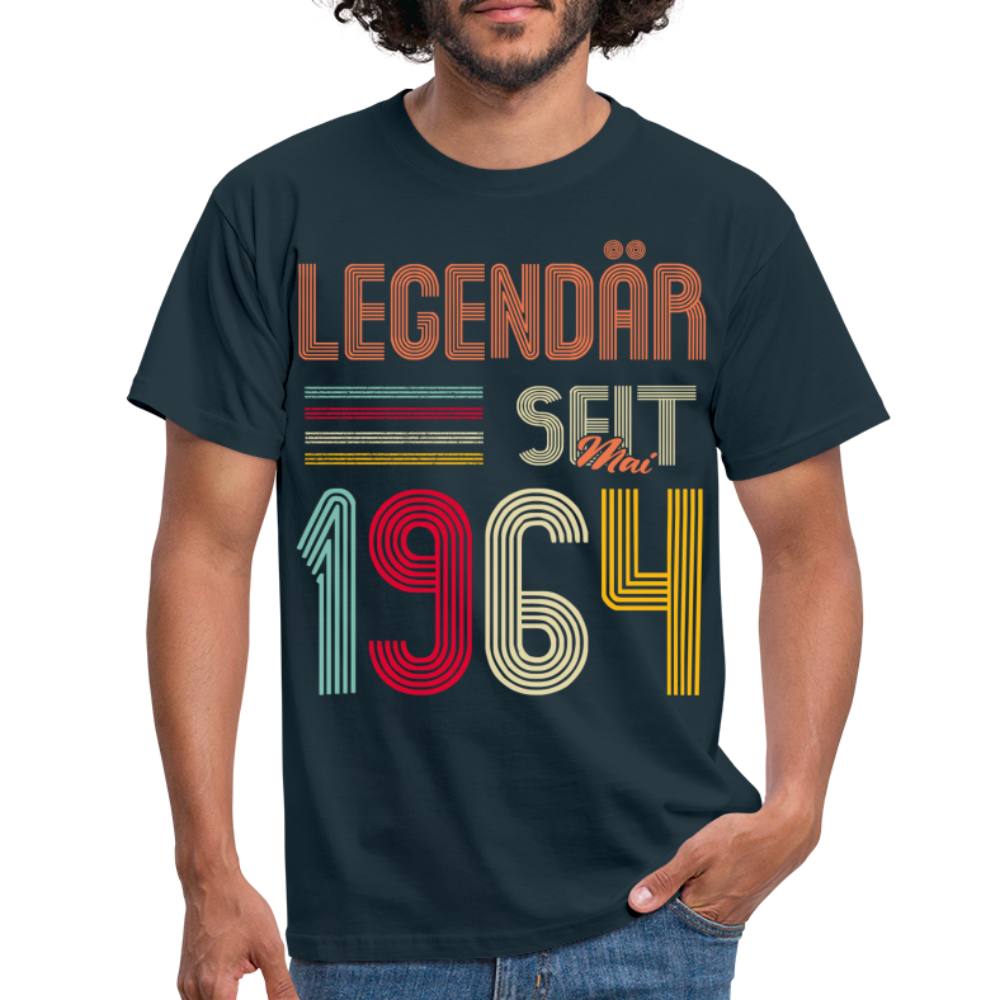 Geburtstags Shirt Im Mai 1964 Geboren Legendär seit 1964 Geschenk T-Shirt - Navy