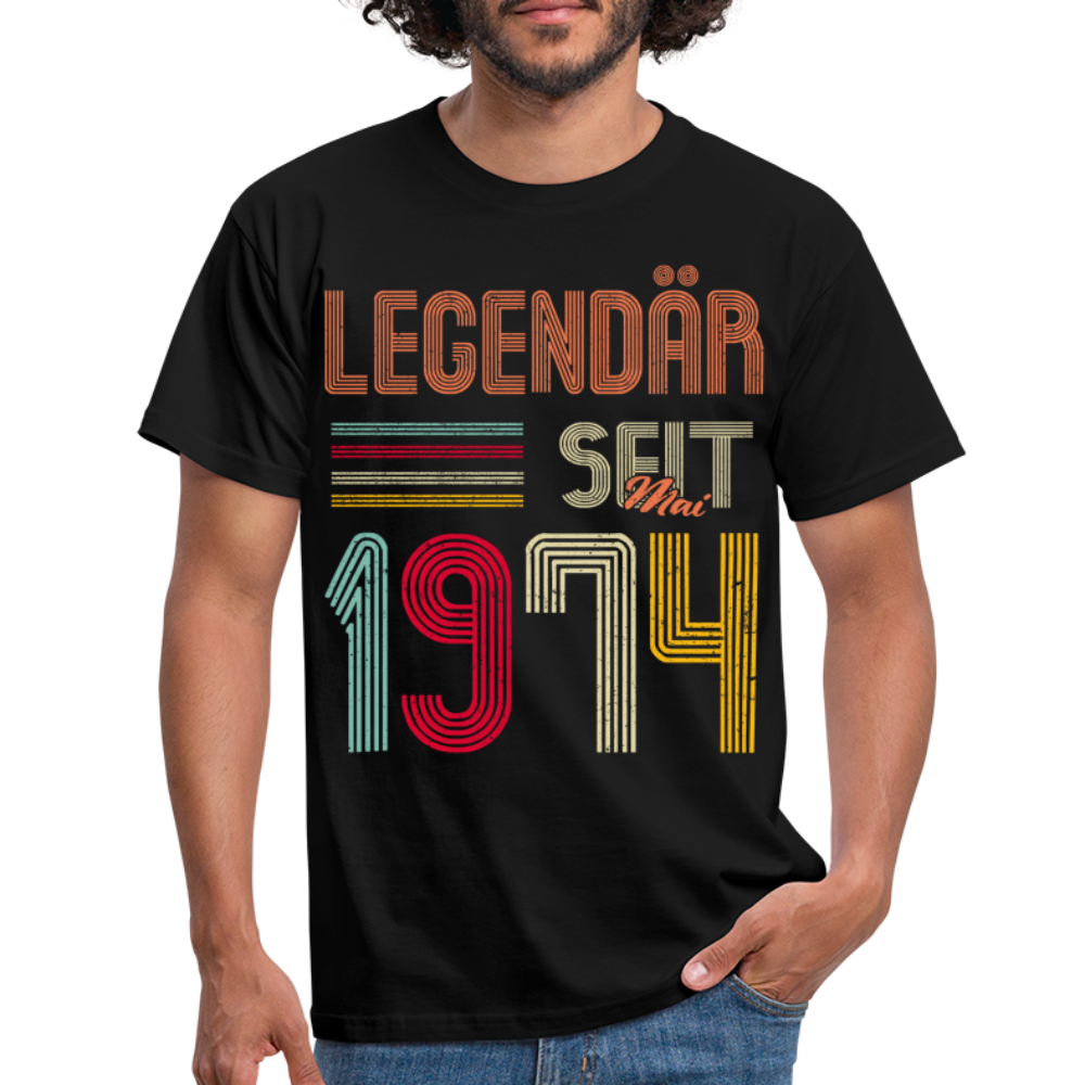 Geburtstags Shirt Im Mai 1974 Geboren Legendär seit 1974 Geschenk T-Shirt - Schwarz