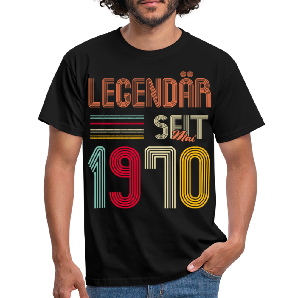 Geburtstags Shirt Im Mai 1970 Geboren Legendär seit 1970 Geschenk T-Shirt - Schwarz
