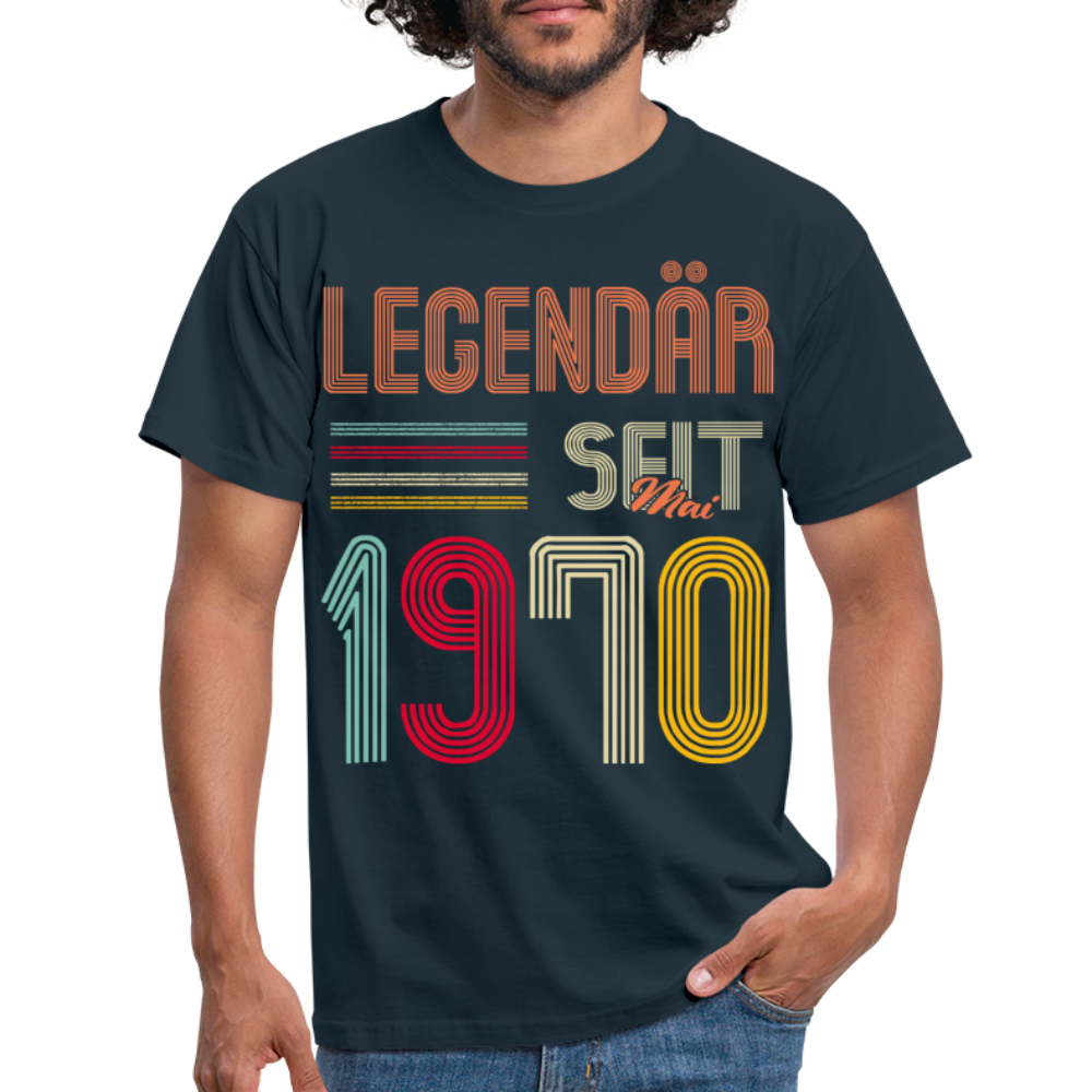 Geburtstags Shirt Im Mai 1970 Geboren Legendär seit 1970 Geschenk T-Shirt - Navy