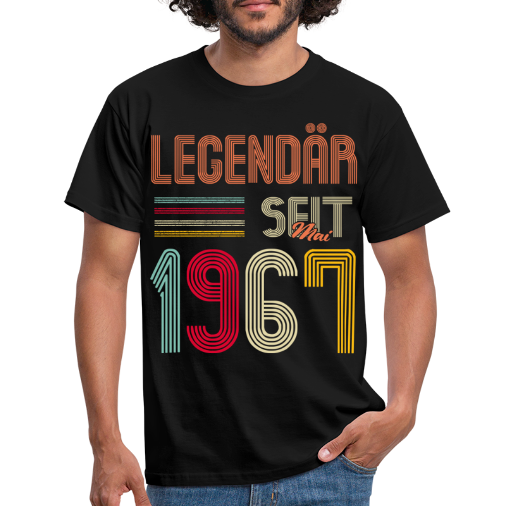 Geburtstags Shirt Im Mai 1967 Geboren Legendär seit 1967 Geschenk T-Shirt - Schwarz