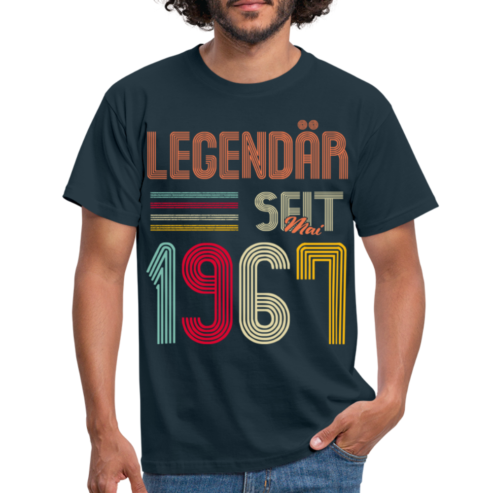Geburtstags Shirt Im Mai 1967 Geboren Legendär seit 1967 Geschenk T-Shirt - Navy