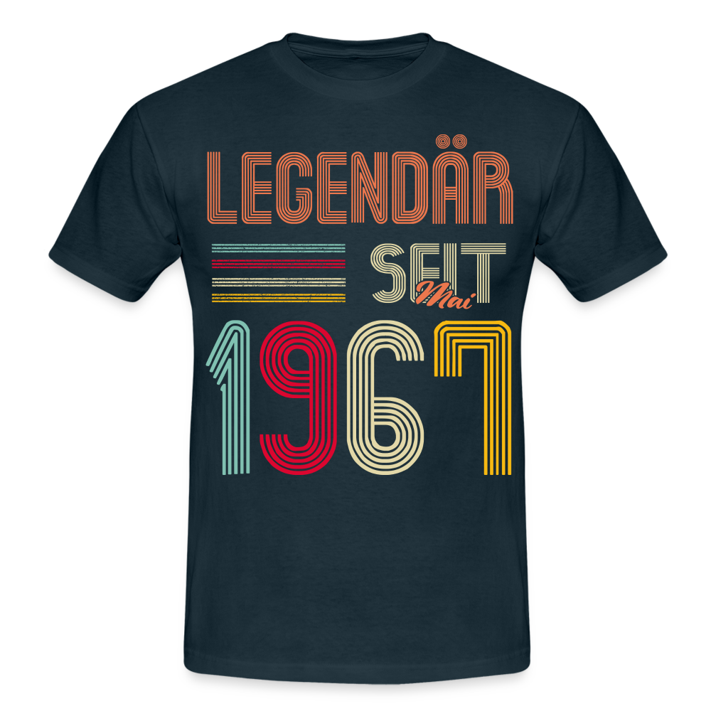 Geburtstags Shirt Im Mai 1967 Geboren Legendär seit 1967 Geschenk T-Shirt - Navy