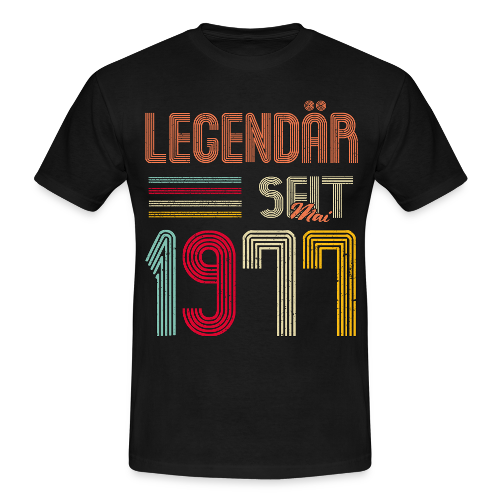 Geburtstags Shirt Im Mai 1977 Geboren Legendär seit 1977 Geschenk T-Shirt - Schwarz