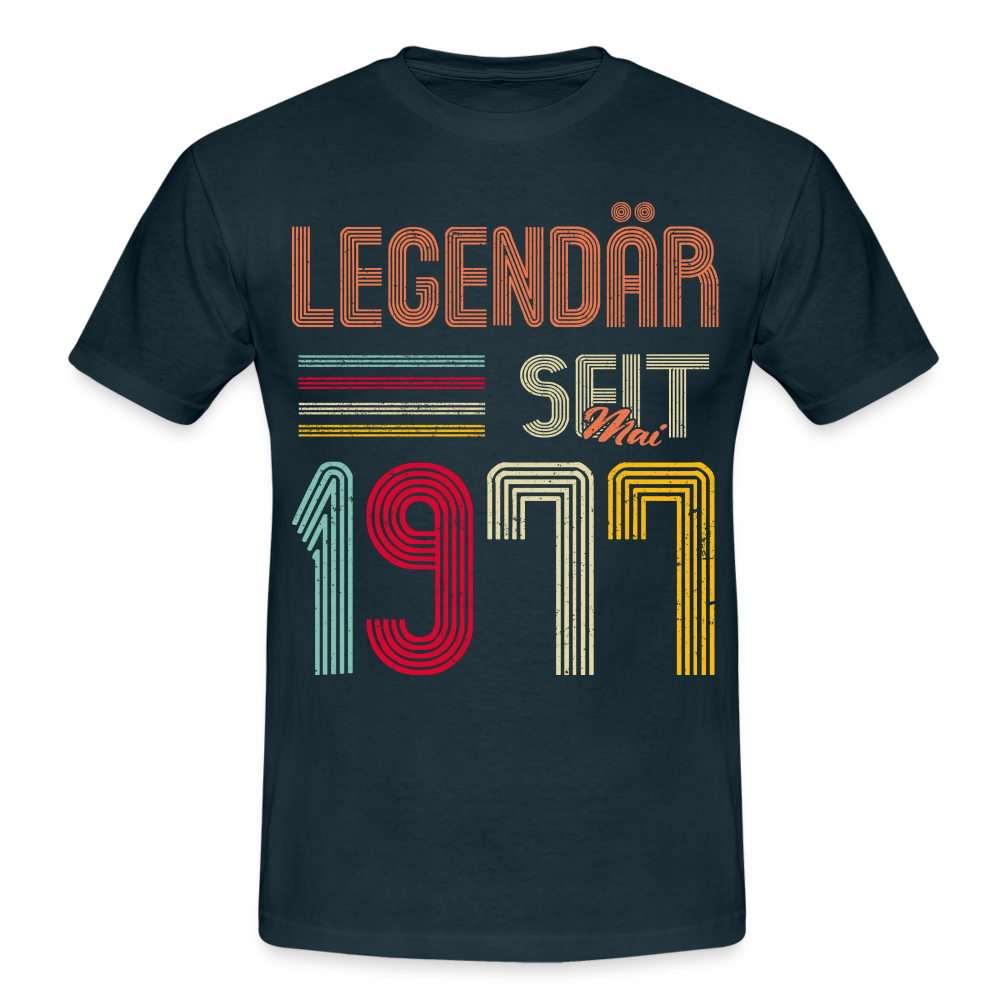 Geburtstags Shirt Im Mai 1977 Geboren Legendär seit 1977 Geschenk T-Shirt - Navy