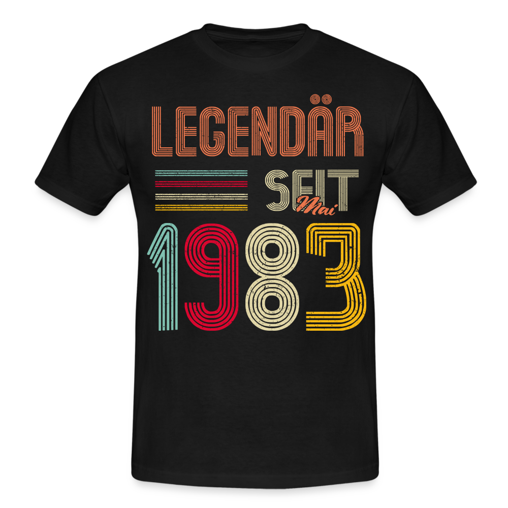 Geburtstags Shirt Im Mai 1983 Geboren Legendär seit 1983 Geschenk T-Shirt - Schwarz