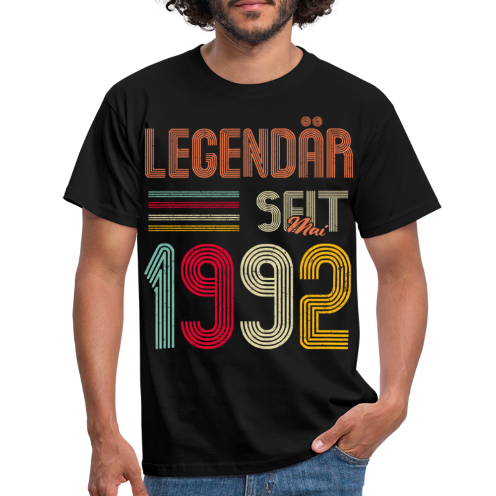 Geburtstags Shirt Im Mai 1992 Geboren Legendär seit 1992 Geschenk T-Shirt - Schwarz