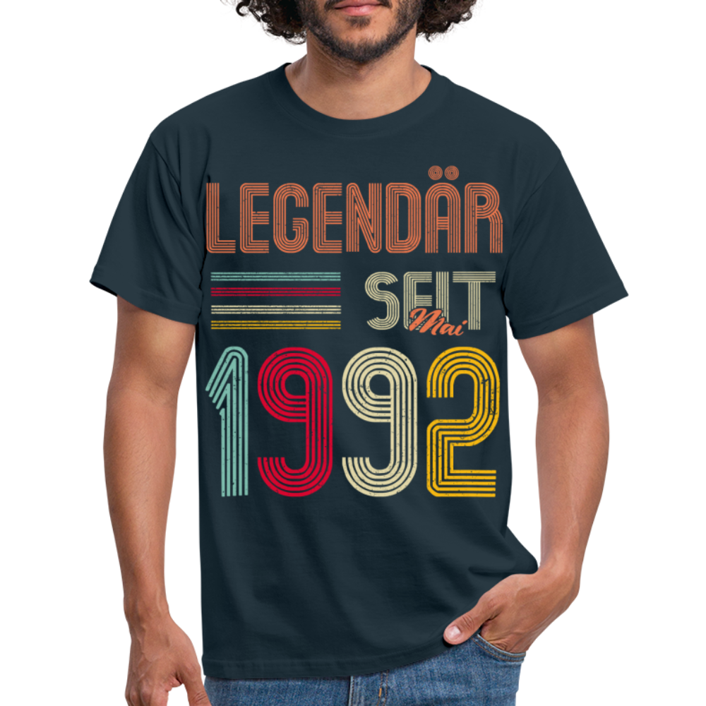 Geburtstags Shirt Im Mai 1992 Geboren Legendär seit 1992 Geschenk T-Shirt - Navy