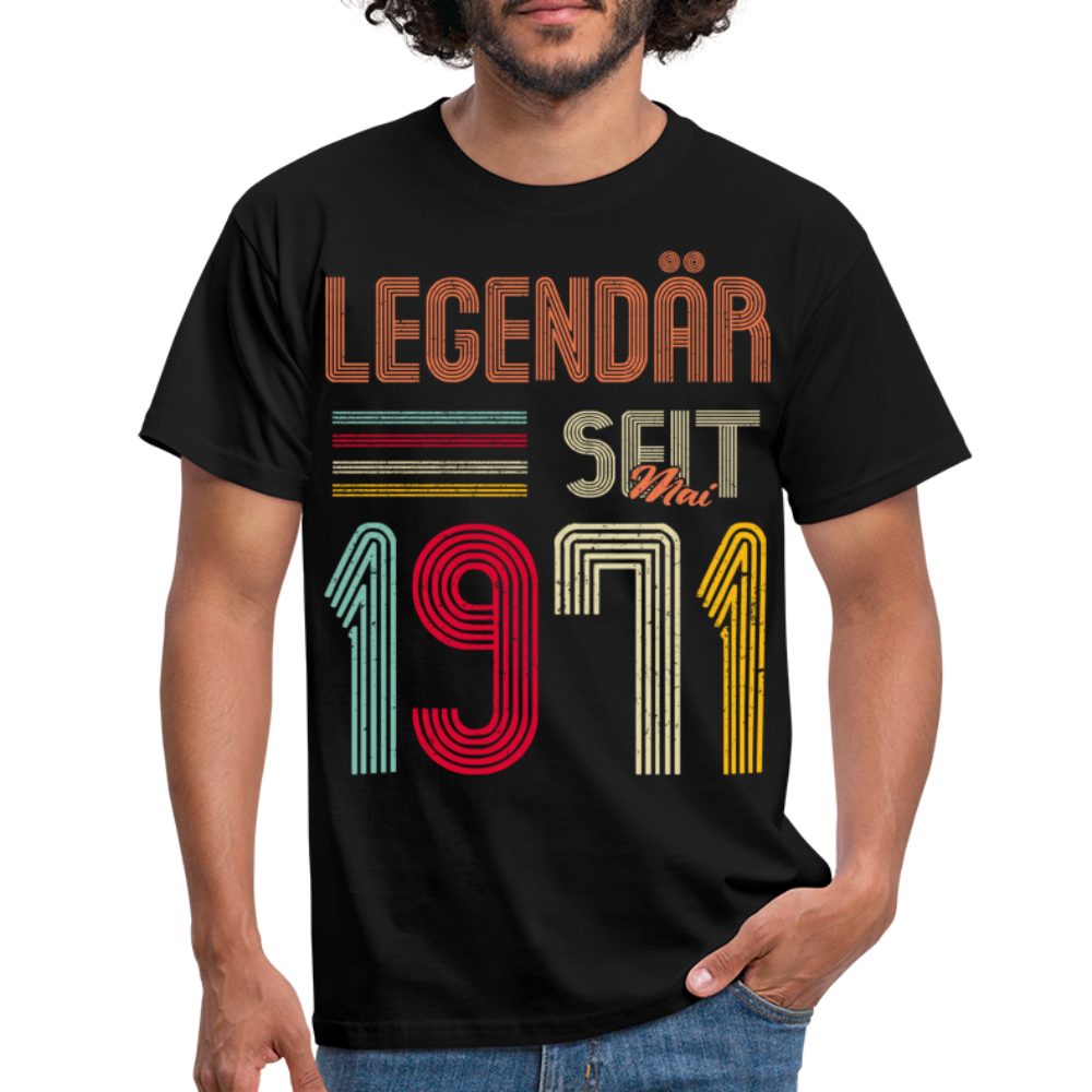 Geburtstags Shirt Im Mai 1971 Geboren Legendär seit 1971 Geschenk T-Shirt - Schwarz