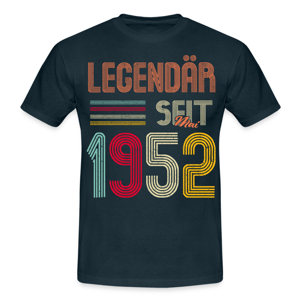 Geburtstags Shirt Im Mai 1952 Geboren Legendär seit 1952 Geschenk T-Shirt - Navy