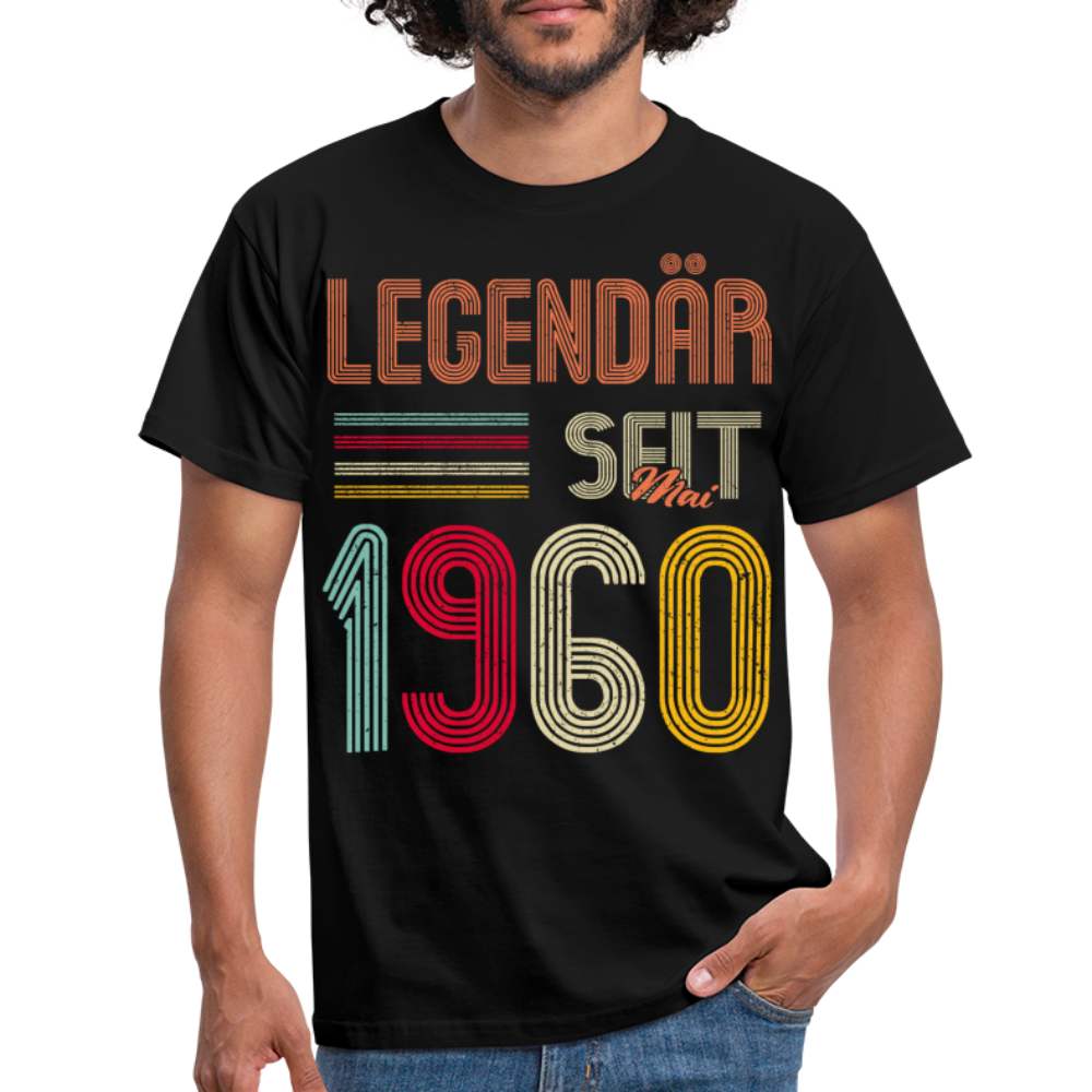 Geburtstags Shirt Im Mai 1960 Geboren Legendär seit 1960 Geschenk T-Shirt - Schwarz