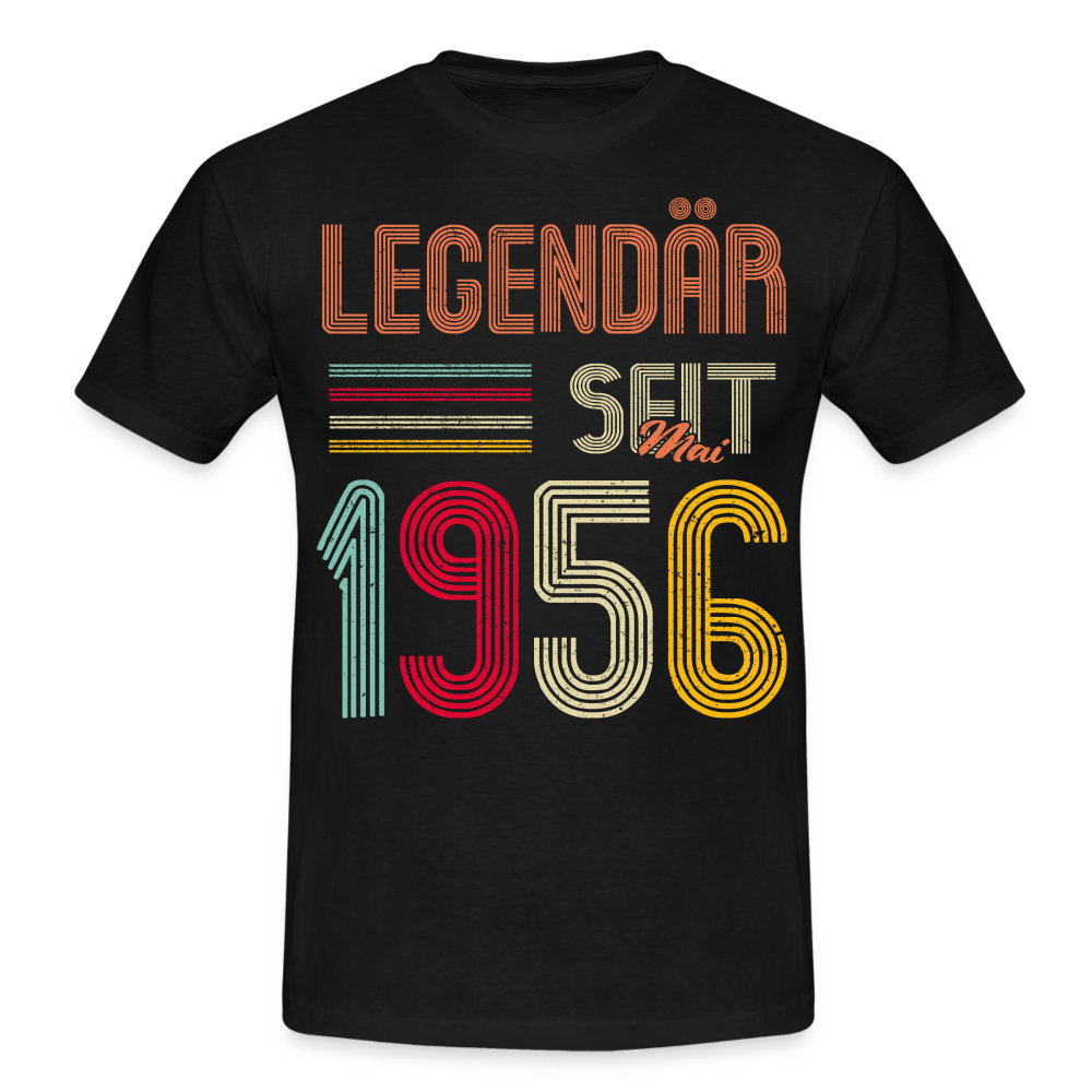Geburtstags Shirt Im Mai 1956 Geboren Legendär seit 1956 Geschenk T-Shirt - Schwarz