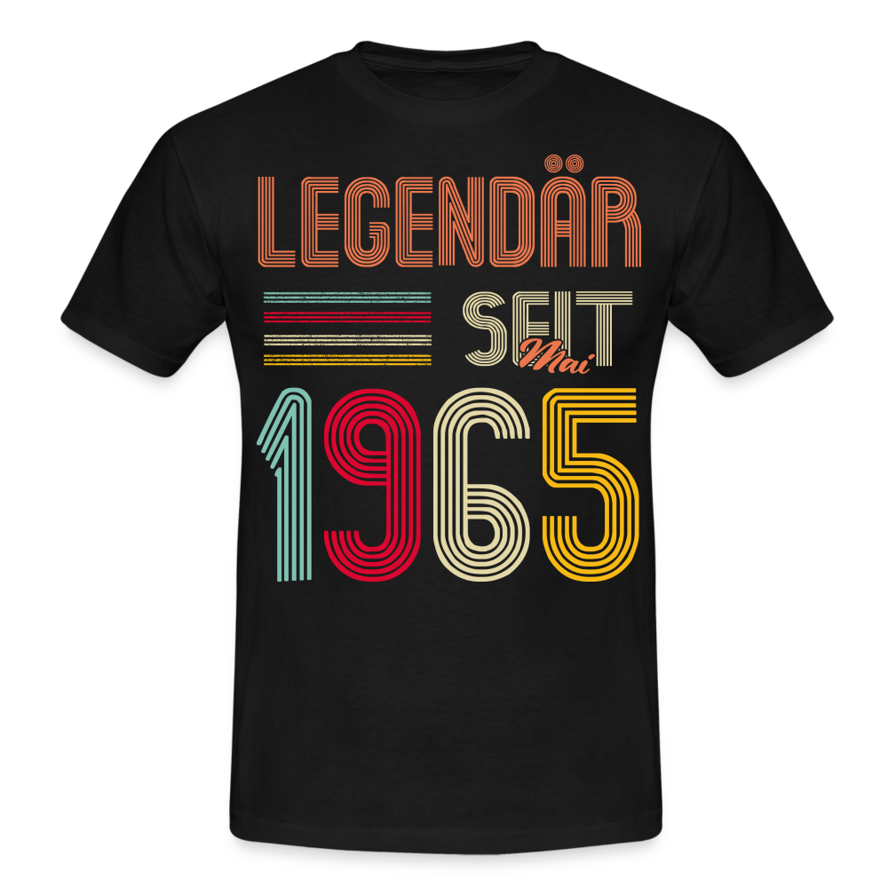 Geburtstags Shirt Im Mai 1965 Geboren Legendär seit 1965 Geschenk T-Shirt - Schwarz