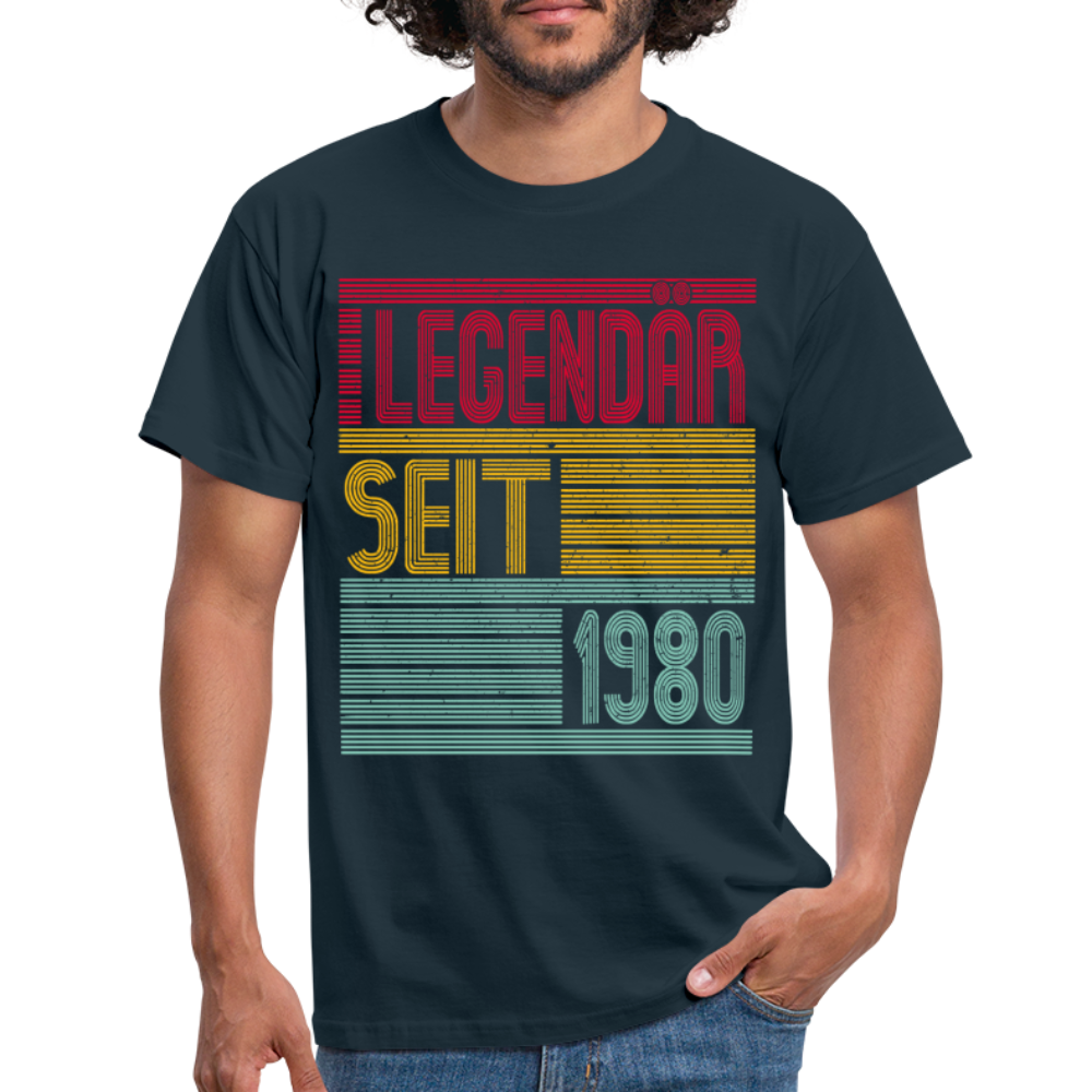 Geburtstags Shirt Legendär seit 1980 Geschenk T-Shirt - Navy