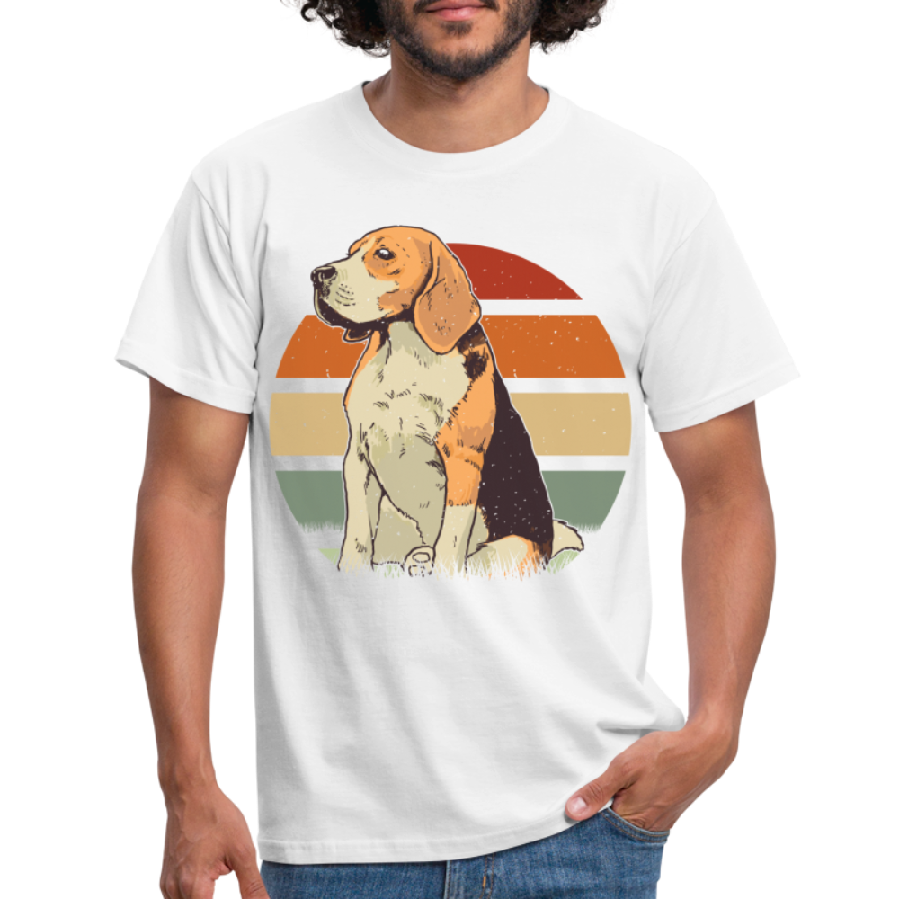 Hund Beagle Shirt Hundefreunde Beagle Sonnenuntergang Geschenk T-Shirt - Weiß