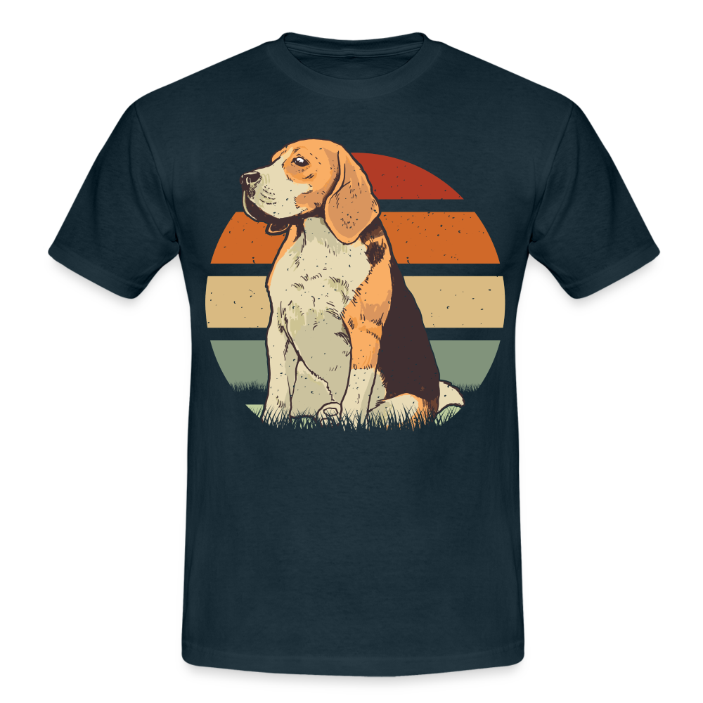Hund Beagle Shirt Hundefreunde Beagle Sonnenuntergang Geschenk T-Shirt - Navy
