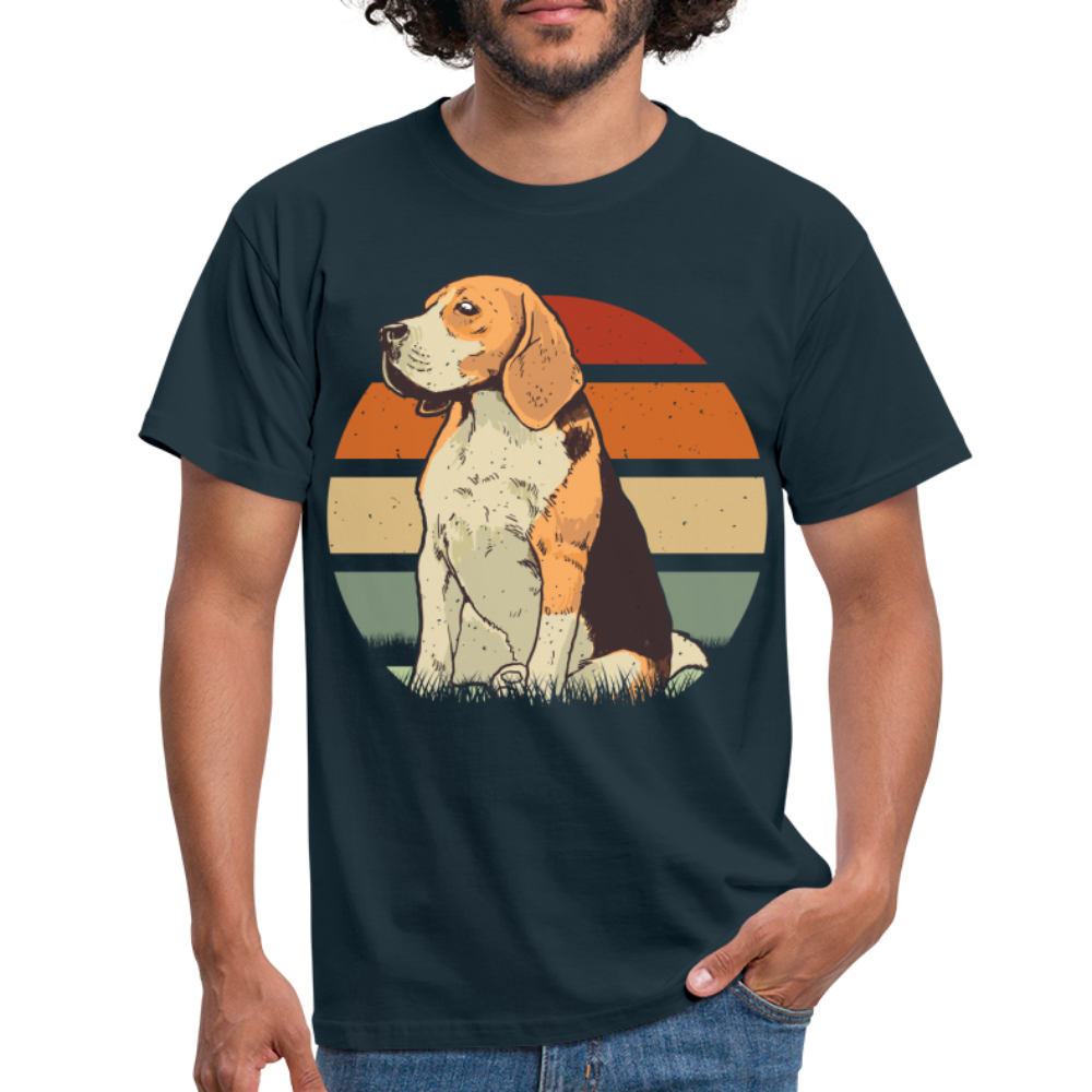 Hund Beagle Shirt Hundefreunde Beagle Sonnenuntergang Geschenk T-Shirt - Navy