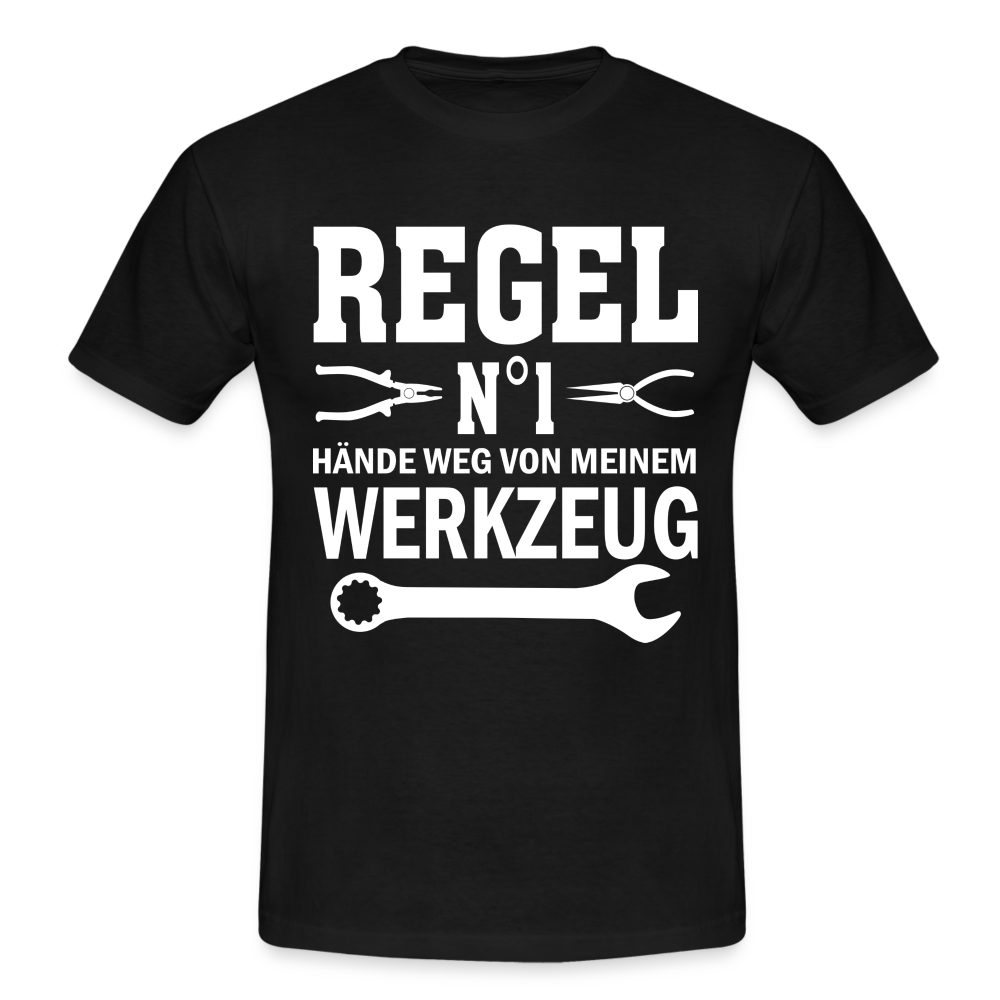 Mechaniker Shirt Handwerker Hände weg von meinem Werkzeug Lustiges Geschenk Männer T-Shirt - Schwarz