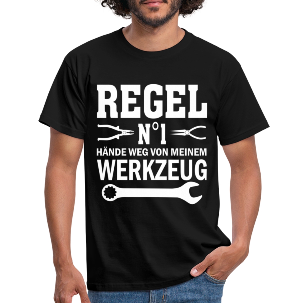 Mechaniker Shirt Handwerker Hände weg von meinem Werkzeug Lustiges Geschenk Männer T-Shirt - Schwarz