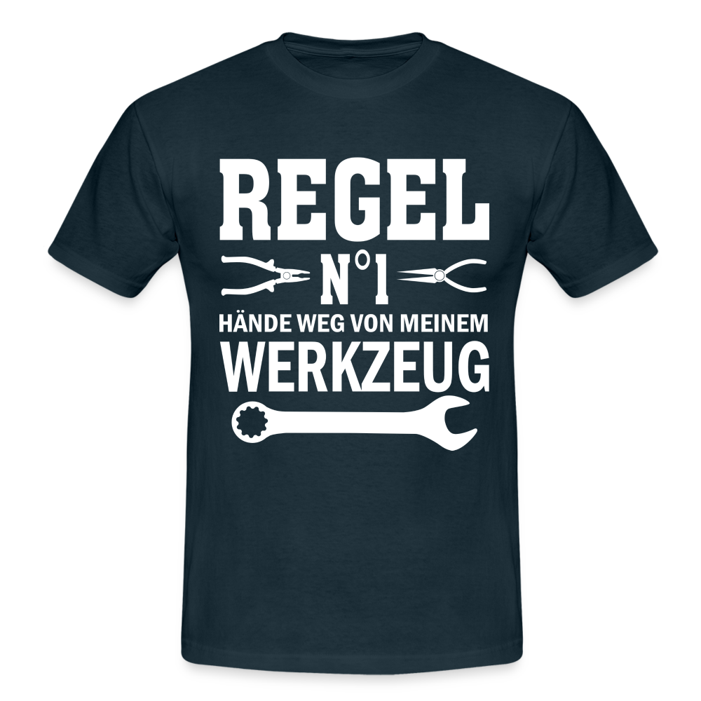 Mechaniker Shirt Handwerker Hände weg von meinem Werkzeug Lustiges Geschenk Männer T-Shirt - Navy