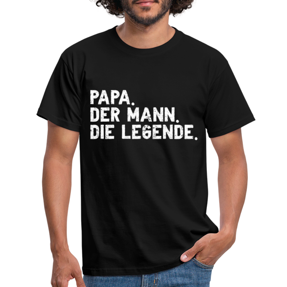 Vatertag Geburtstag Papa der Mann die Legende Geschenk T-Shirt - Schwarz