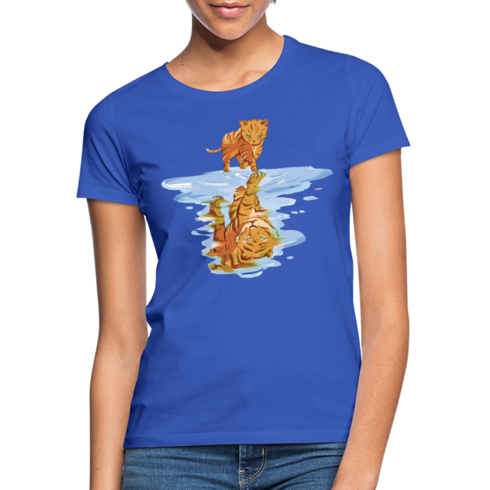 Katze Tiger Wasser Reflektion Damen T-Shirt - Royalblau