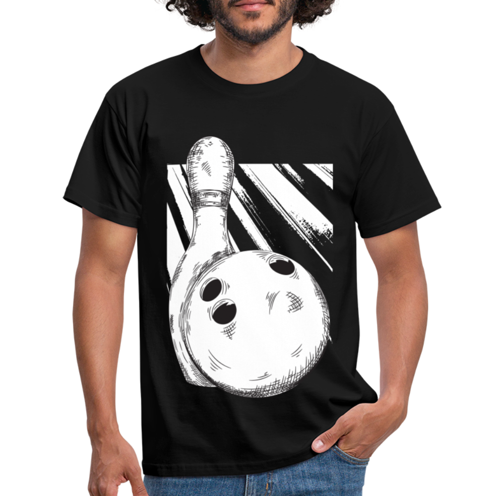 Bowling Shirt Bowling Kugel und Pin Lustiges Geschenk T-Shirt - Schwarz