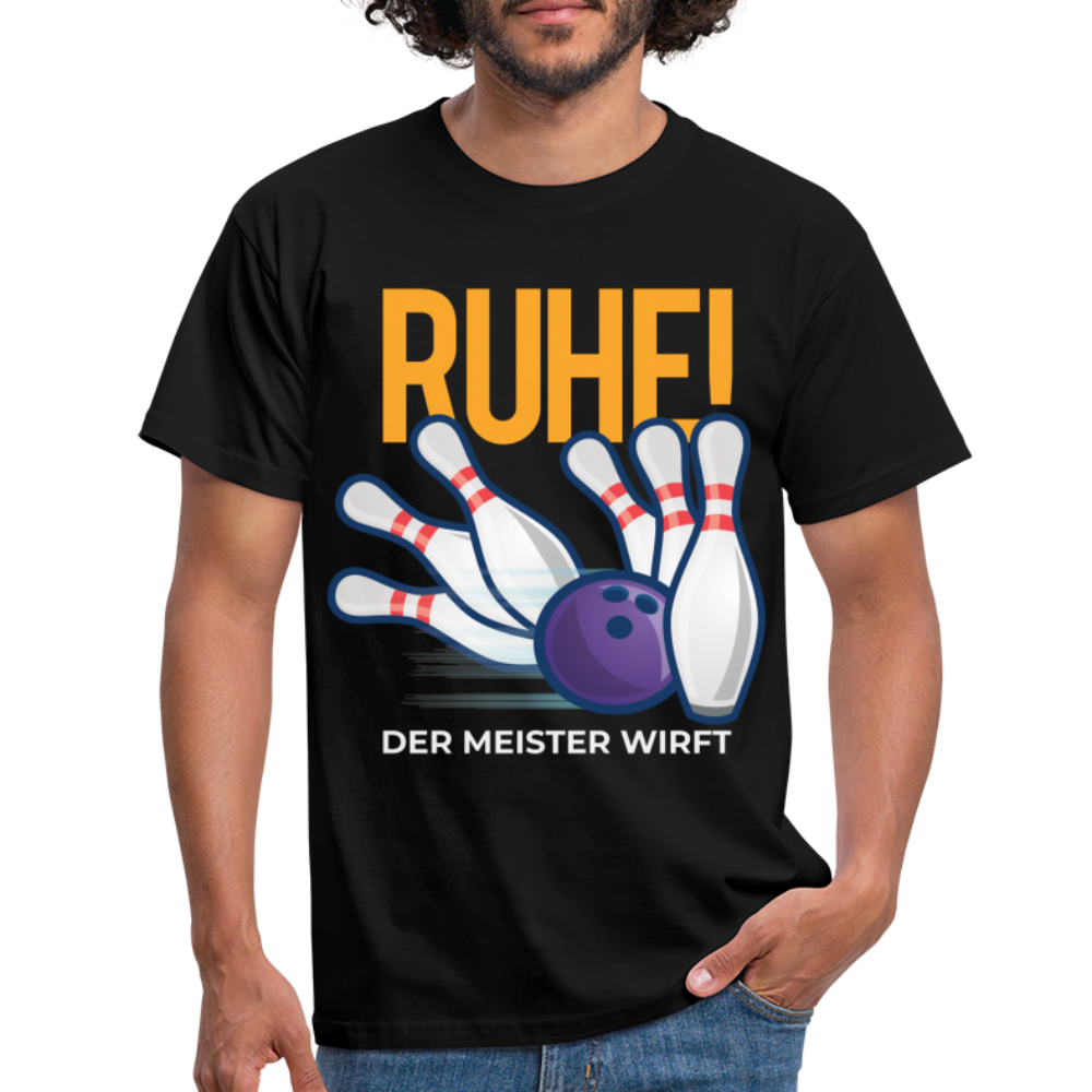 Bowling Shirt Ruhe der Meister wirft Lustiges Bowling Geschenk T-Shirt - Schwarz