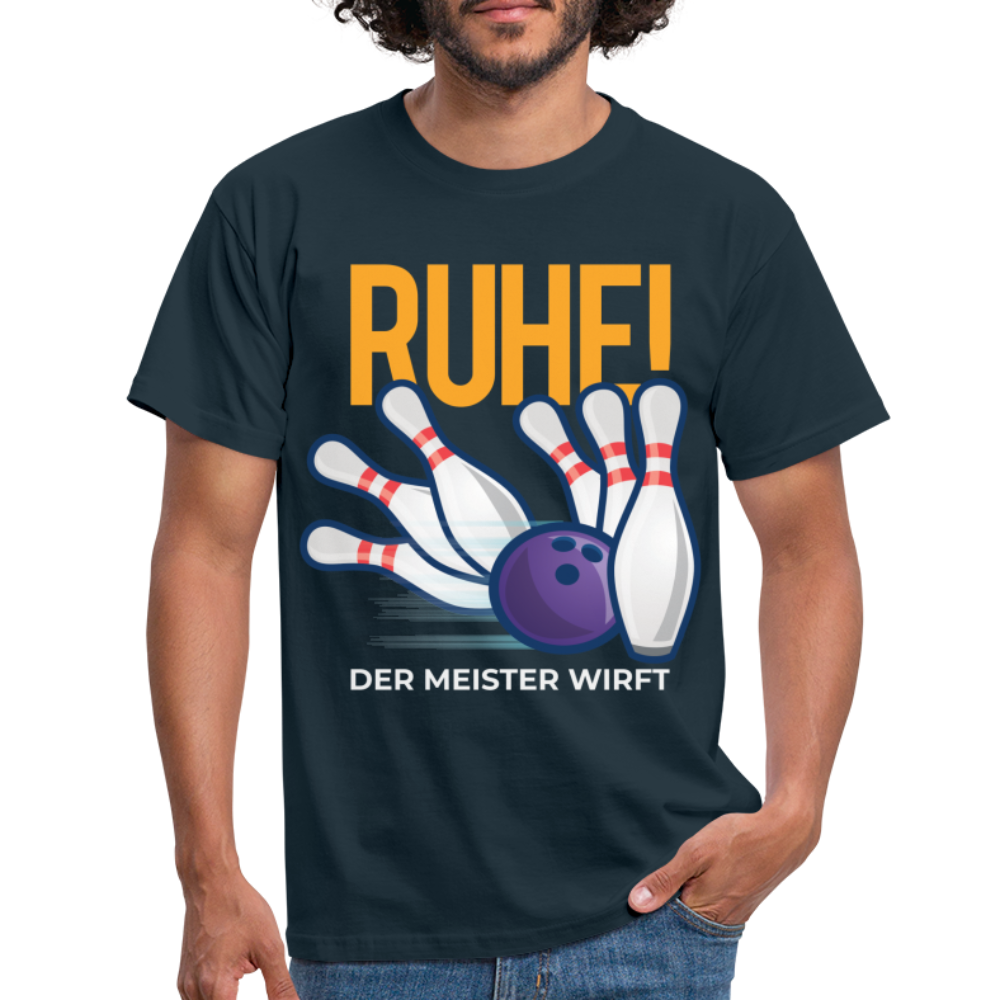 Bowling Shirt Ruhe der Meister wirft Lustiges Bowling Geschenk T-Shirt - Navy
